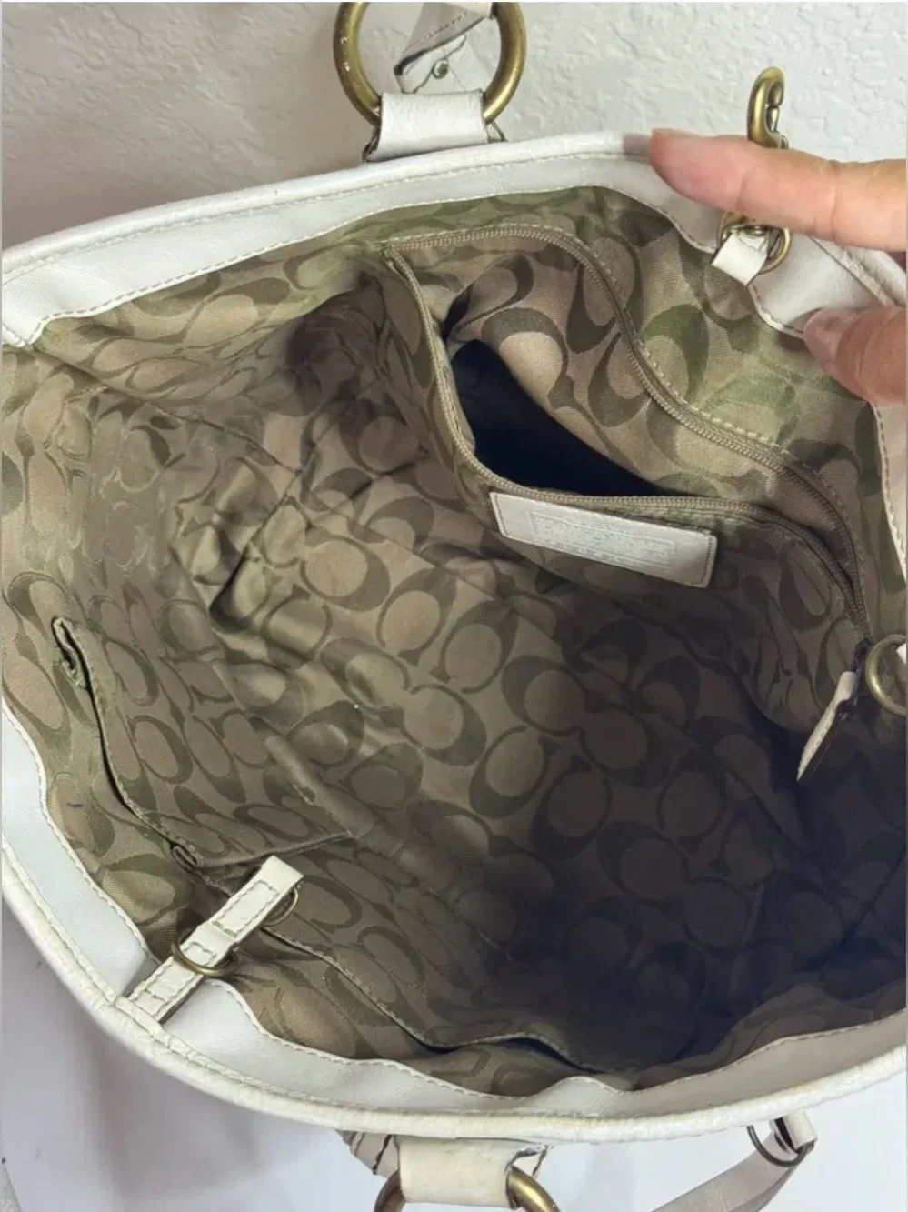 COACH BAG Y2K NATURAL STRAW WHITE LEATHER TRIM LEGACY HANDBAG TOTE